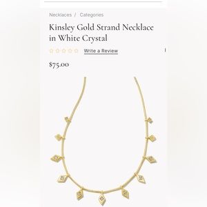 Kinsley Gold Strand Necklace in White crystal